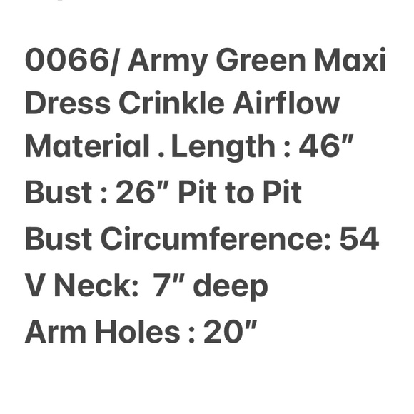0066/  Army Green Dress Viscose Crinkle Airflow - Picture 2 of 8